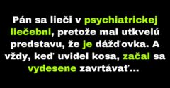 Psychiatrický pacient si myslí, že je dážďovka (Vtip)