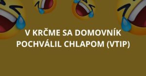 V krčme sa domovník pochválil chlapom (Vtip)