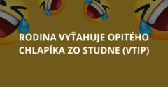Rodina vyťahuje opitého chlapíka zo studne (Vtip)
