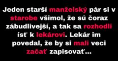 Starší manželský pár má problém s pamäťou (Vtip)