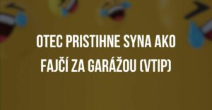 Otec pristihne syna ako fajčí za garážou (Vtip)