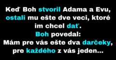 Boh si pre Adama a Evu prichystal darček (Vtip)