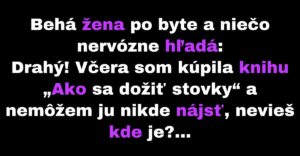 Žena hľadá knihu o tom, ako sa dožiť stovky (Vtip)
