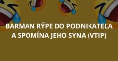 Barman rýpe do podnikateľa a spomína jeho syna (Vtip)