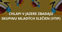 Chlapi v jazere zbadajú skupinu mladých slečien (Vtip)