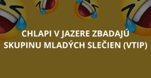 Chlapi v jazere zbadajú skupinu mladých slečien (Vtip)