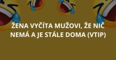 Žena vyčíta mužovi, že nič nemá a je stále doma (Vtip)