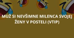 Muž si nevšimne milenca svojej ženy v posteli (Vtip)